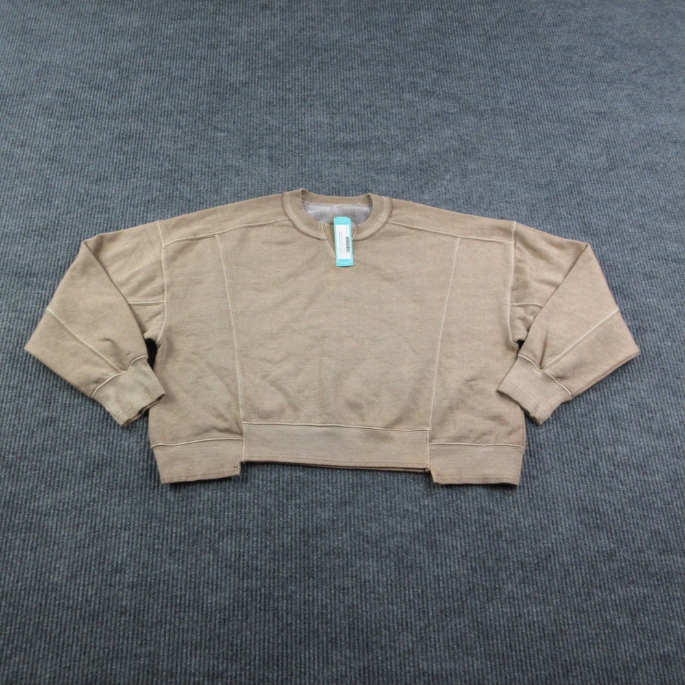 FP Movement By Free People Sweatshirt Womens L Brown Intercept Fleece NWT